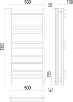 Terminus Соренто Полотенцесушитель электрический 53x130h, цвет без покрытия 4670078531483