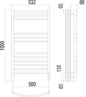 Terminus Классик Полотенцесушитель электрический 53,2x100h, цвет без покрытия 4670078527325