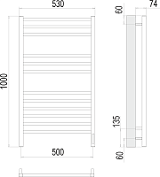 Terminus Ватикан Полотенцесушитель электрический 53x100h, цвет без покрытия 4670078526205