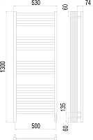Terminus Енисей Полотенцесушитель электрический 53x130h, цвет без покрытия 4670078526274