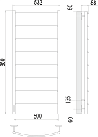 Terminus Классик Полотенцесушитель электрический 53,2x85h, подключение слева, цвет: хром 4670078531377