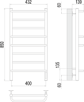 Terminus Евромикс Полотенцесушитель электрический 43,2x85h, цвет: без покрытия 4670078531285