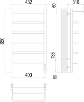 Terminus Полка Полотенцесушитель электрический 43,2x65h, цвет без покрытия 4670078531421