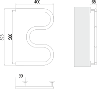 Terminus М-образный Полотенцесушитель электрический 40x52,5h, цвет без покрытия 4620768883903