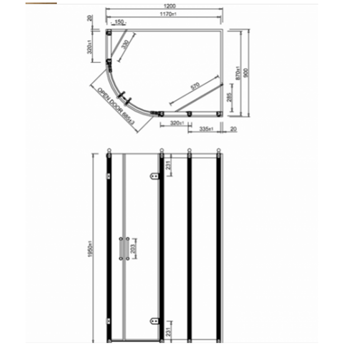 Burlington Britton Душевое ограждение 90х90 см, угловое, цвет: хром глянцевый C23