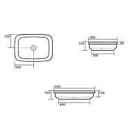 Kerasan Tribeca Раковина встраиваемая сверху/накладная 60х38 см, цвет: Nero matt 514331
