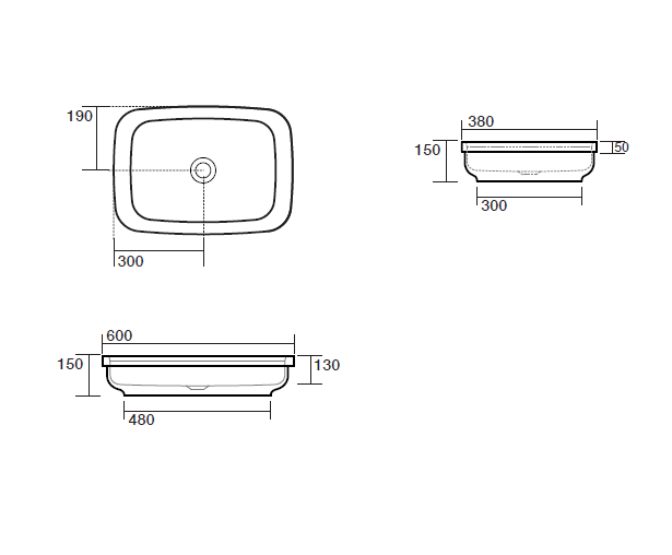 Kerasan Tribeca Раковина встраиваемая сверху/накладная 60х38 см, цвет: Bianco 514301