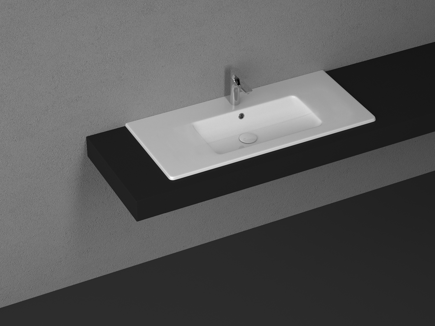 Allen Brau Fantasy Раковина встраиваемая сверху 101,5x26,5x14h см, с переливом, цвет: белый глянц 4.11014.20