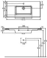 Allen Brau Fantasy Раковина встраиваемая сверху 101,5x46,5x14h см, без перелива, цвет: белый глянц 4.11027.20