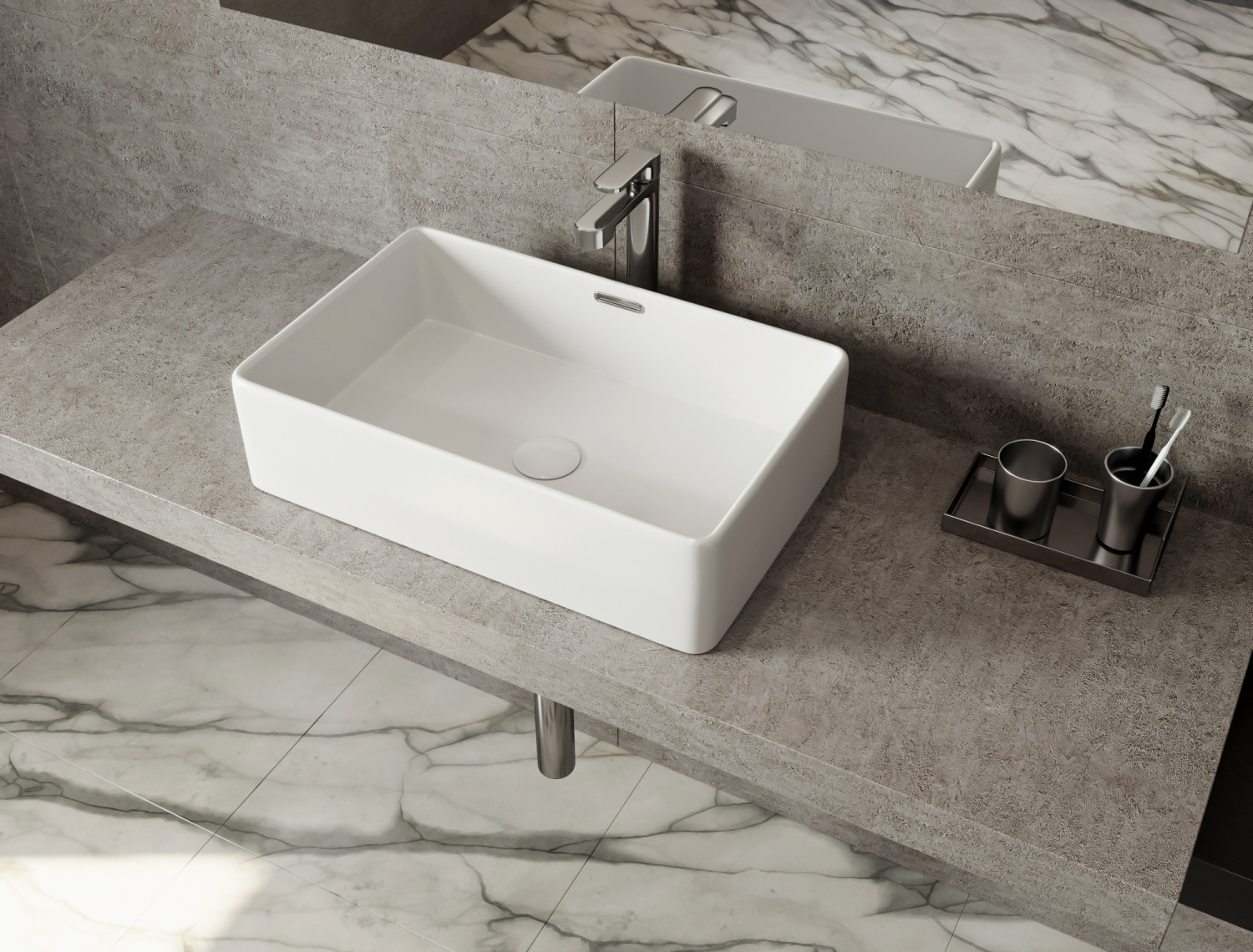 Allen Brau Fantasy Раковина чаша 55x35x14h см, с переливом, цвет: белый глянцевый 4.11003.20