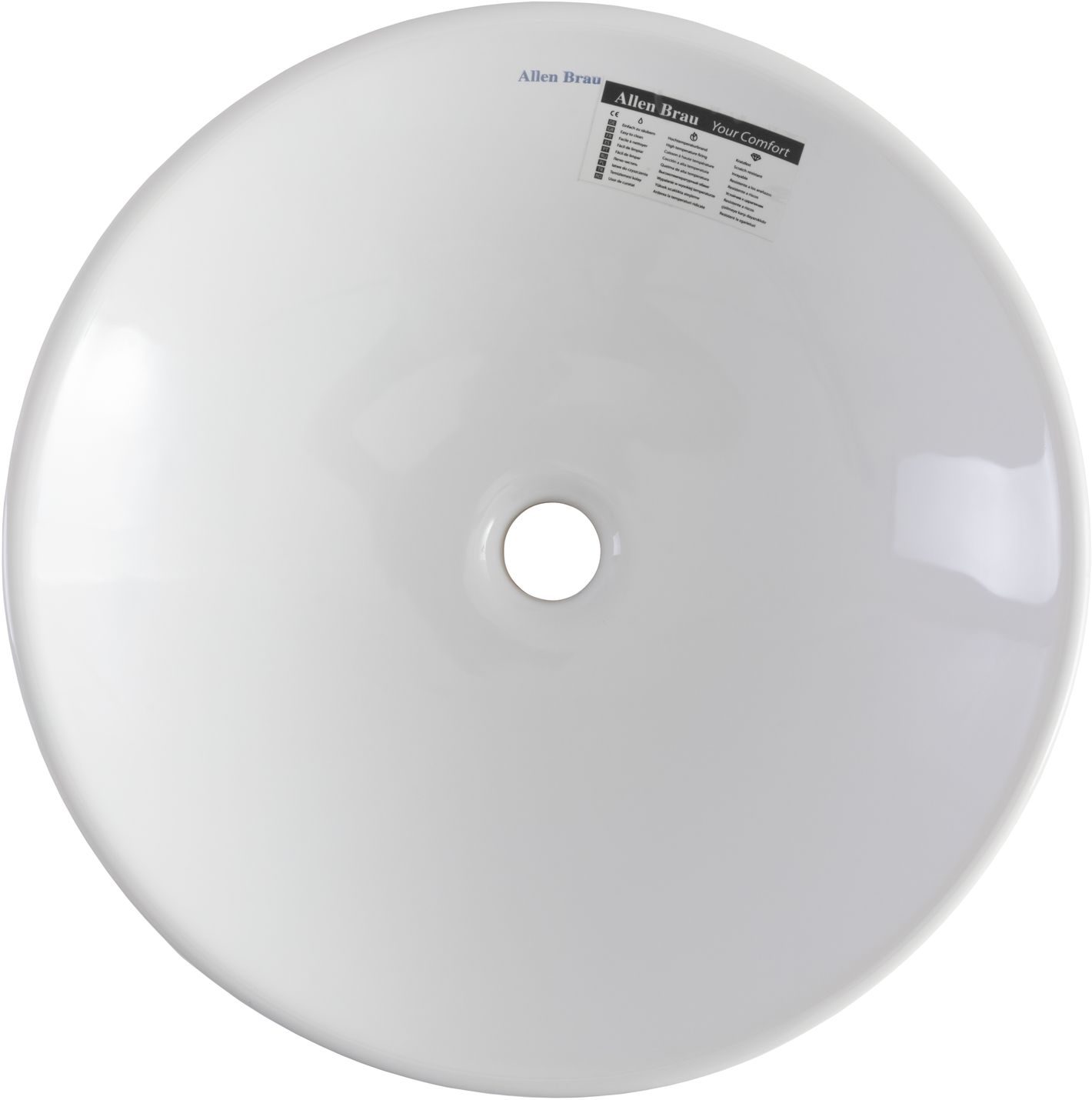 Allen Brau Fantasy Раковина чаша d45x12h см, без перелива, цвет: белый глянцевый 4.11019.20