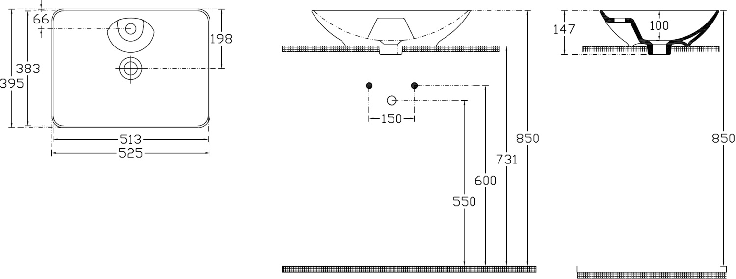 Allen Brau Fantasy Раковина чаша 52,5x39,5x14,7h см, без перелива, цвет: белый глянцевый 4.11015.20