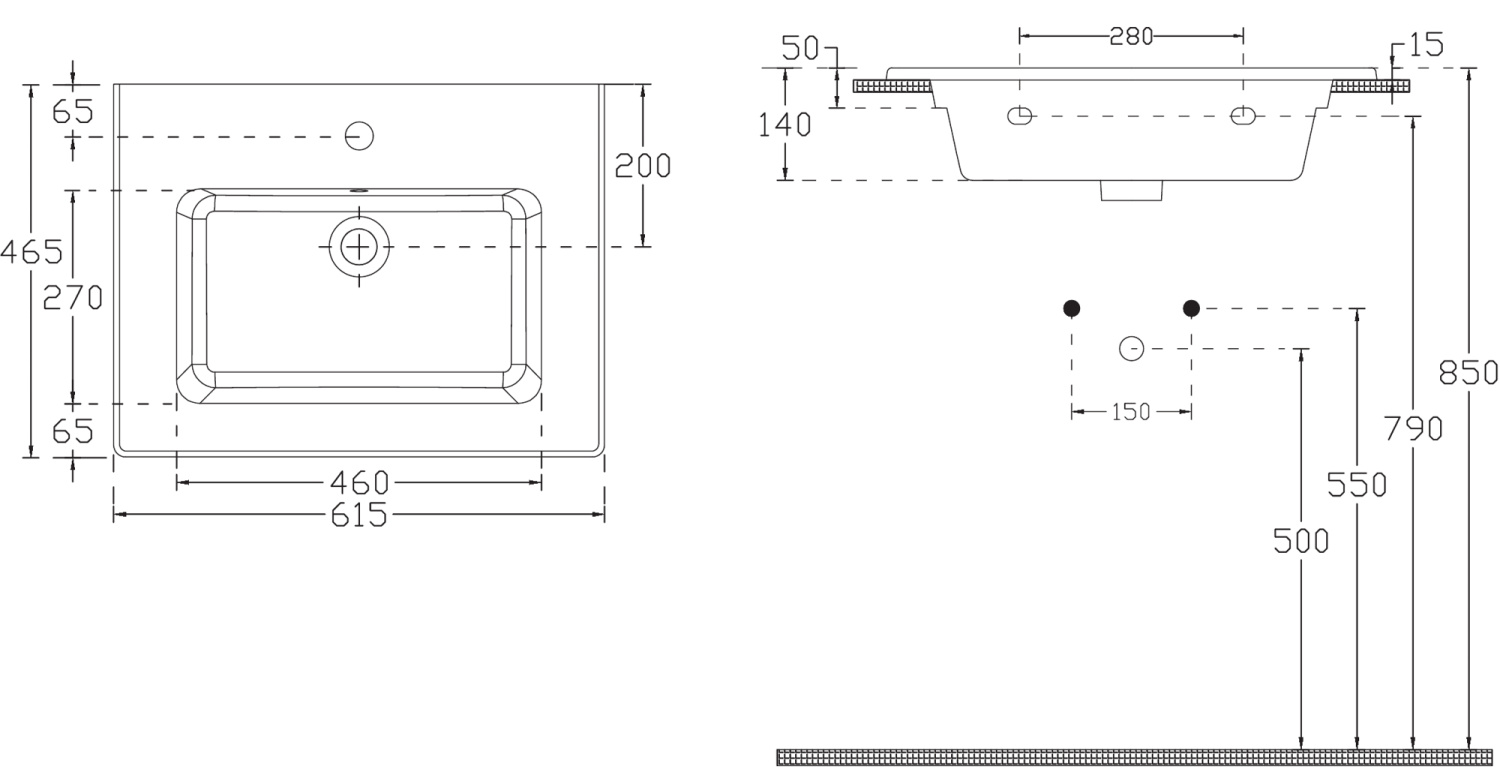 Allen Brau Fantasy Раковина встраиваемая сверху 61,5x46,5x14h см, с переливом, цвет: белый глянцевый 4.11023.20