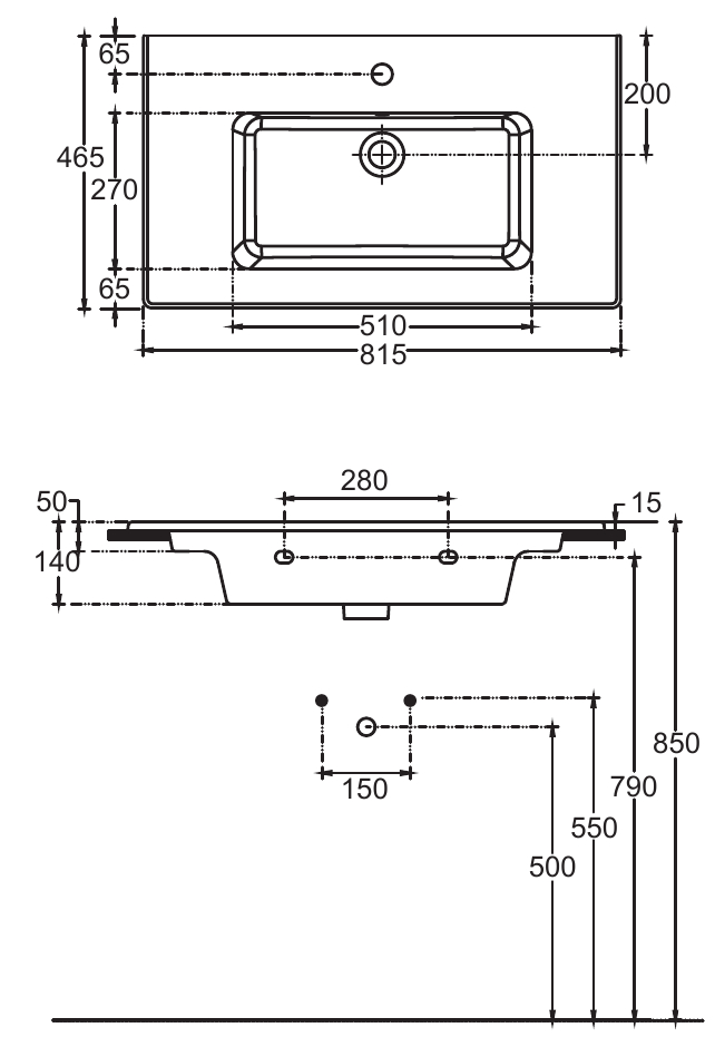 Allen Brau Fantasy Раковина встраиваемая сверху 81,5x46,5x14h см, без перелива, цвет: белый глянц 4.11025.20