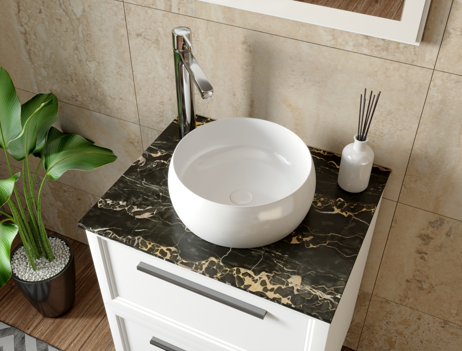 Allen Brau Liberty Раковина чаша d36x14h см, без перелива, цвет: белый глянцевый 4.32001.20