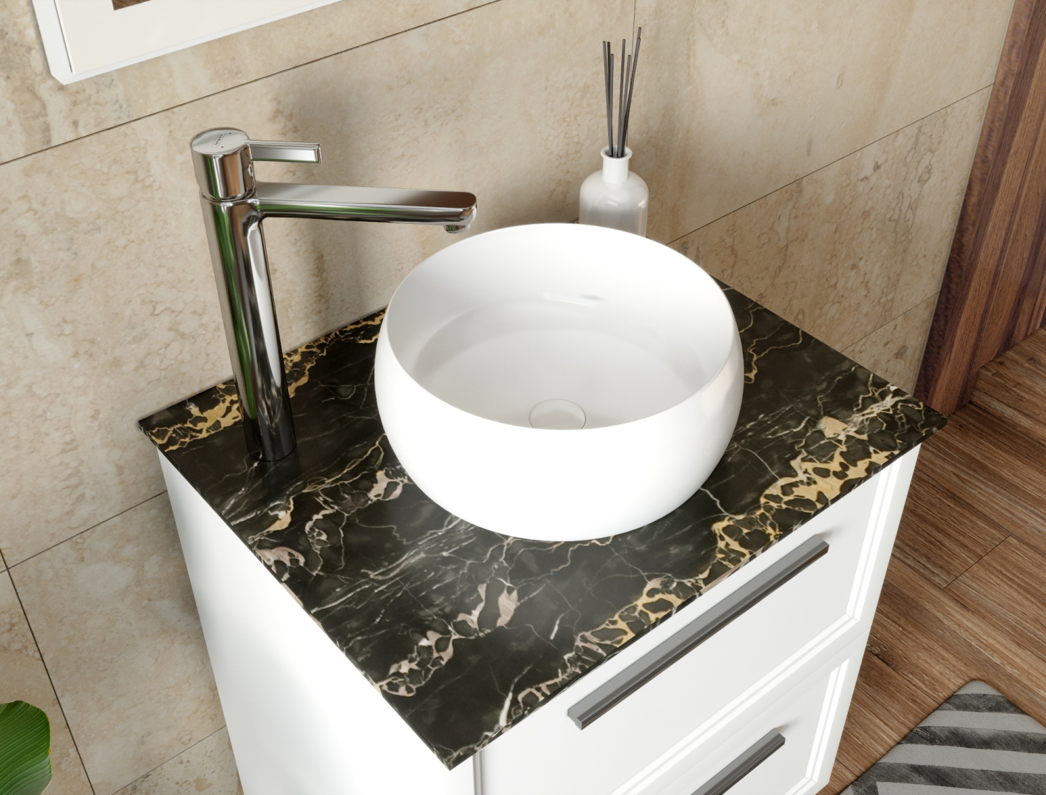 Allen Brau Liberty Раковина чаша d36x14h см, без перелива, цвет: белый глянцевый 4.32001.20