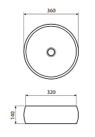 Allen Brau Liberty Раковина чаша d36x14h см, без перелива, цвет: белый глянцевый 4.32001.20