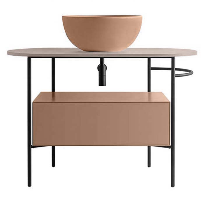 Globo Bob Столешница для консоли 110х50 см, с отверстием под раковину в центре, цвет: keranium OP002BKE