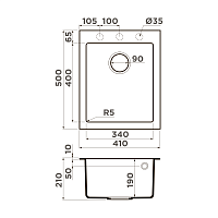 Omoikiri Bosen 41-GR Кухонная мойка Tetogranit 41x50 см, цвет: leningrad grey 4993543