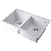 Omoikiri Bosen 80-2-WH Кухонная мойка Tetogranit 80x53 см, цвет: белый 4993839