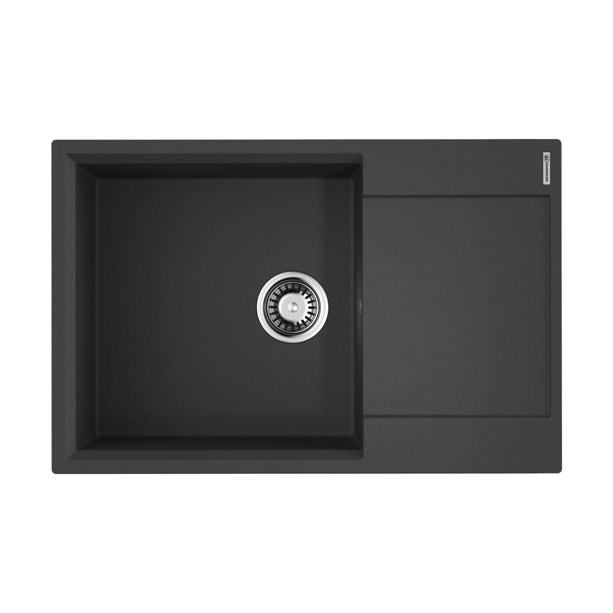 Omoikiri Daisen 78-LB-BL Кухонная мойка Artgranit 78x51 см, цвет: черный 4993692