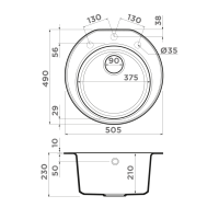 Omoikiri Miya 50-R-EV Кухонная мойка Tetogranit 50,5x49 см, цвет: эверест 4993510