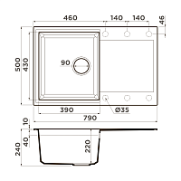 Omoikiri Sakaime 79-BE Кухонная мойка Tetogranit 79x50 см, цвет: ваниль 4993277