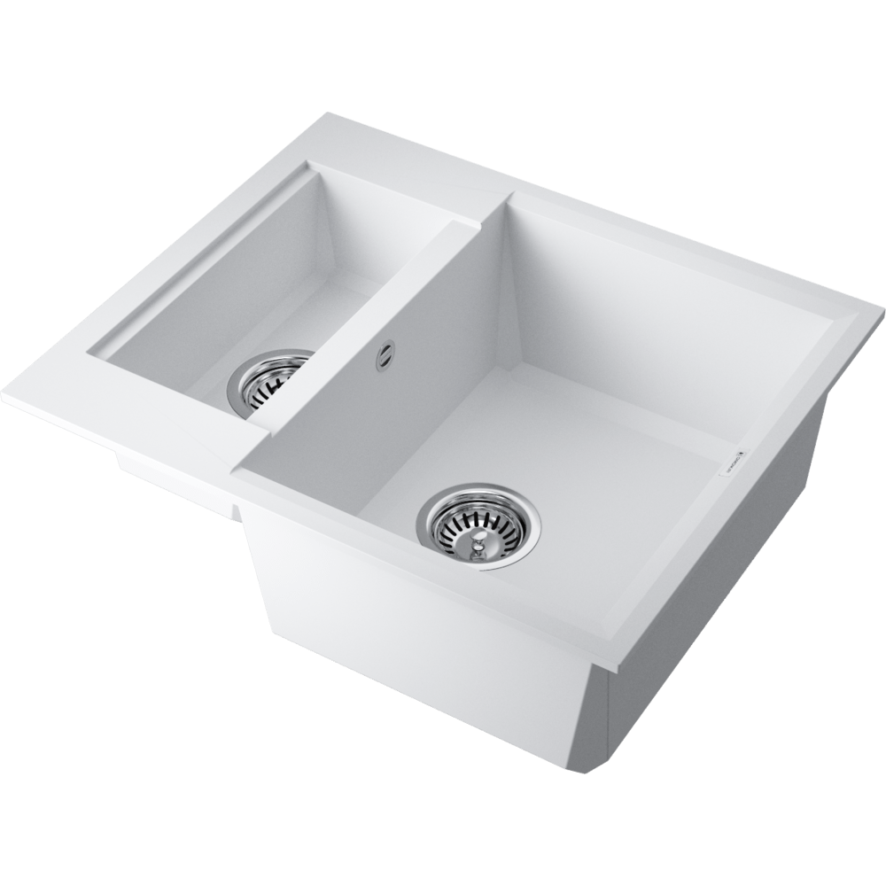 Omoikiri Sakaime 60-2-WH Кухонная мойка Tetogranit 60x50 см, цвет: белый 4993911