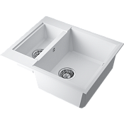 Omoikiri Sakaime 60-2-WH Кухонная мойка Tetogranit 60x50 см, цвет: белый 4993911