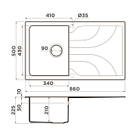 Omoikiri Yasugata 86-GR Кухонная мойка Tetogranit 86x50 см, цвет: leningrad grey 4993546