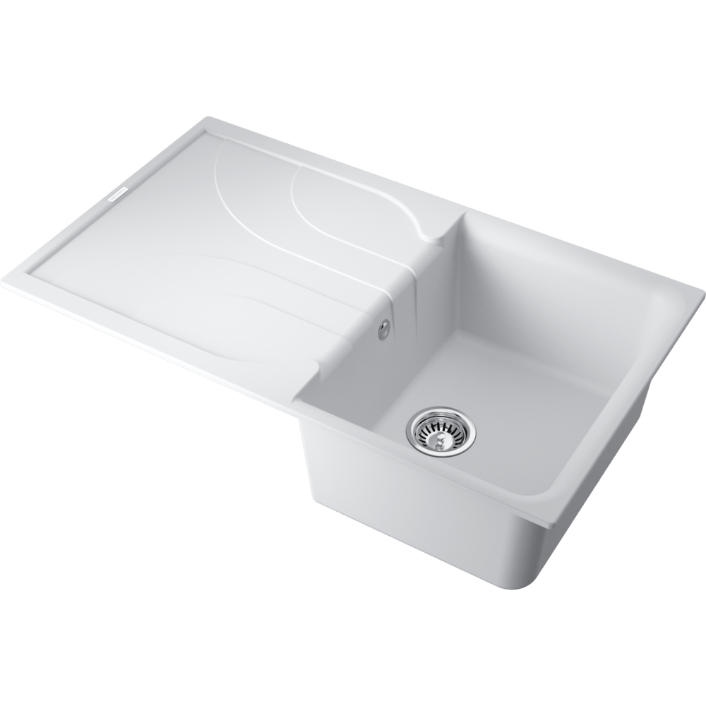 Omoikiri Yasugata 86-WH Кухонная мойка Tetogranit 86x50 см, цвет: белый 4993871