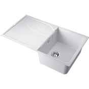Omoikiri Yasugata 86-WH Кухонная мойка Tetogranit 86x50 см, цвет: белый 4993871