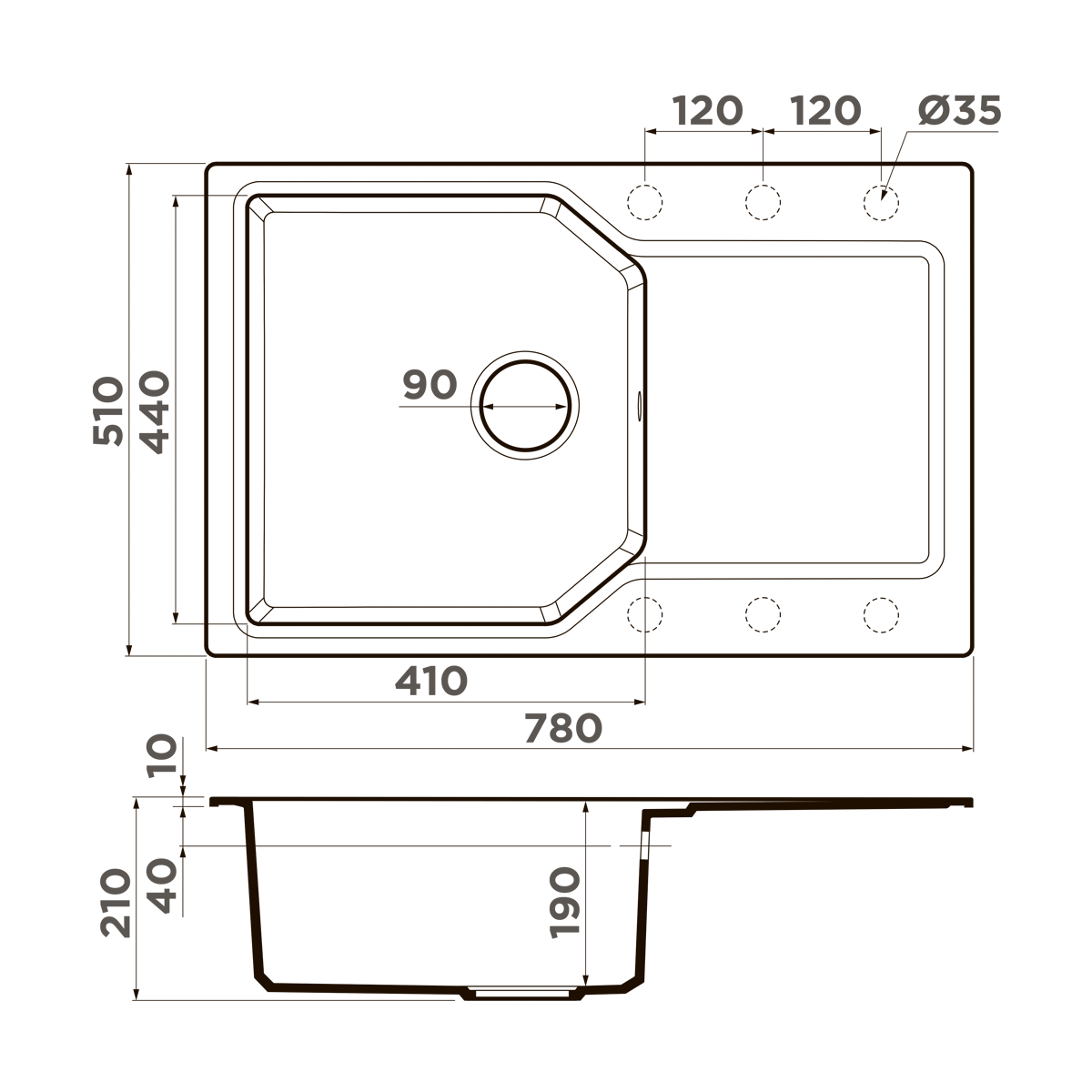 Omoikiri Yonaka 78-PA Кухонная мойка Artgranit 78x51 см, цвет: пастила 4993704