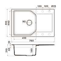 Omoikiri Yonaka 78-PA Кухонная мойка Artgranit 78x51 см, цвет: пастила 4993704