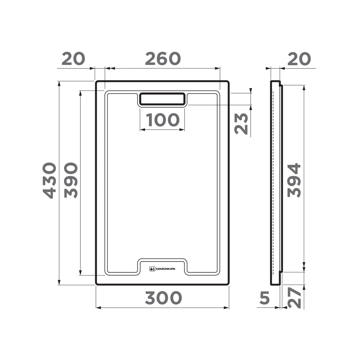 Omoikiri CB-01-WOOD Разделочная доска, дерево, 30x43 см 4999005