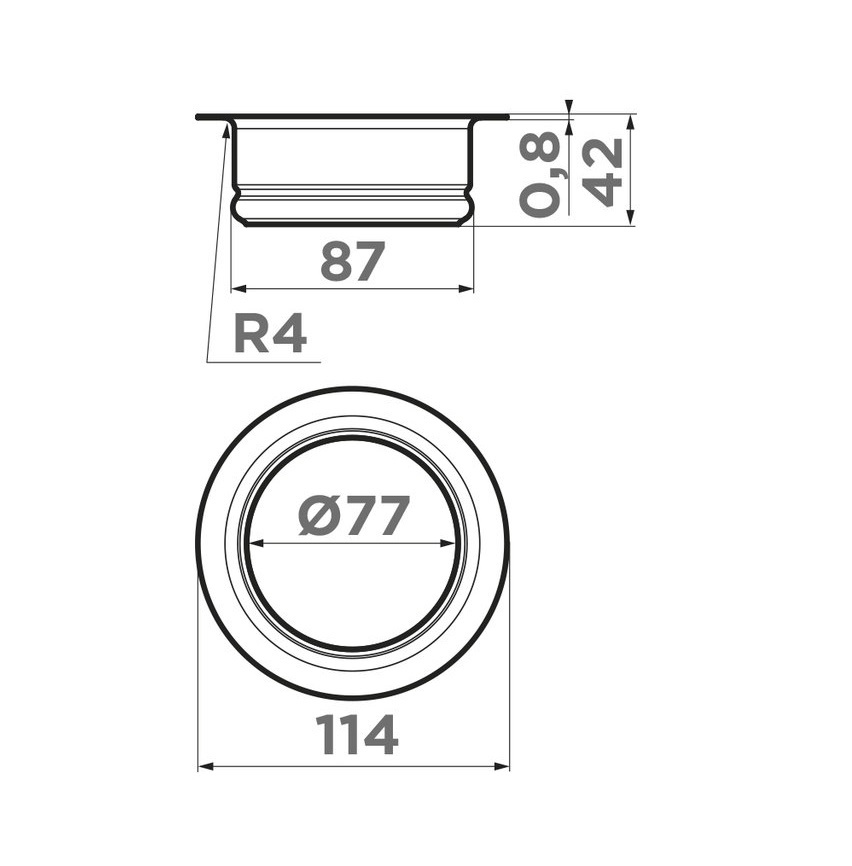 Omoikiri NA-02-G Сменная горловина для измельчителя Nagare Slim, цвет: золото 4956716