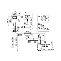 Omoikiri WK-1-AB022 Арматура для одночашевых моек с прямоугольным переливом цвет: латунь 4956475