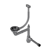 Omoikiri WK-1-GM Арматура для одночашевых моек с прямоугольным переливом цвет: вороненая сталь 4956483