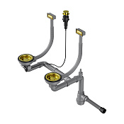 Omoikiri WK-2-A-LG Арматура для двухчашевых моек с прямоуг. переливами цвет: светлое золото 4956495