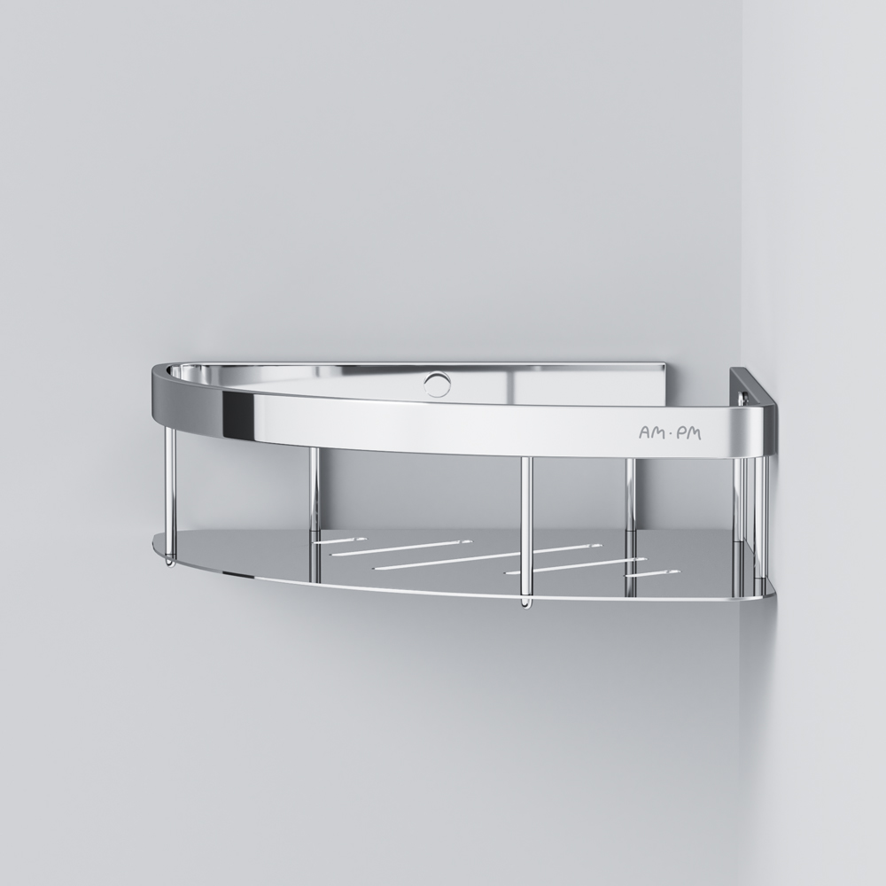 Am.Pm Sense L Полка подвесная 30 см, угловая, цвет: хром глянцевый A7454100