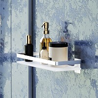 Am.Pm Sense L Полка стеклянная 32x13 см, подвесная, стекло матовое, цвет: серебро A7455100