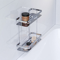 Am.Pm Sense L Полка подвесная 34,5 см, двухъярусная, цвет: хром глянцевый A7453200