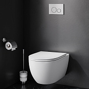 Am.Pm Awe Унитаз подвесной 37х56,5 см, безободковый с крышкой микролифт, цвет: белый глянцевый C111700WH