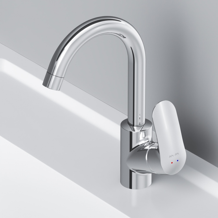 Am.Pm Like Смеситель для раковины на 1 отверстие, без д/к, длина излива 13,5 см, цвет: хром глянец F8002700