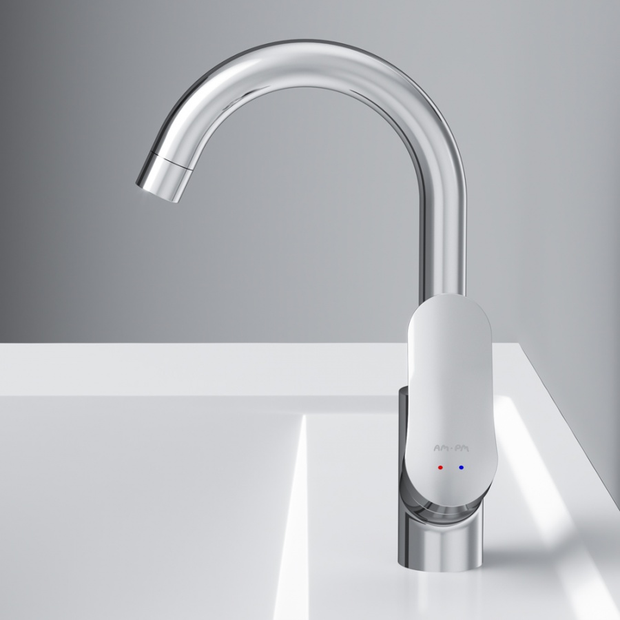 Am.Pm Like Смеситель для раковины на 1 отверстие, без д/к, длина излива 13,5 см, цвет: хром глянец F8002700