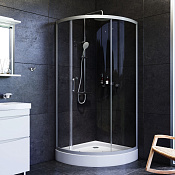 Am.Pm Like Душевой уголок 90х90х190h см, стекло тонированное 5 мм, без поддона, цвет: хром матовый W83G-315-090CG64