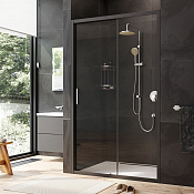 Am.Pm Gem Душевая дверь в нишу 120х195h см, универсал., стекло прозрачное 5 мм, цвет: черный матовый W90G-120-1-195BT