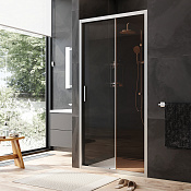 Am.Pm Gem Душевая дверь в нишу 100х195h см, универсал., стекло тонированное 5 мм, цвет: хром матовый W90G-100-1-195MBr