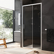 Am.Pm Gem Душевая дверь в нишу 100х195h см, универсал., стекло тонированное 5 мм, цвет: хром матовый W90G-100-1-195MG