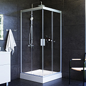 Am.Pm Gem Душевой уголок 90х90х190h см, стекло прозрачное 5 мм, без поддона, цвет: хром матовый W90G-403-090MT